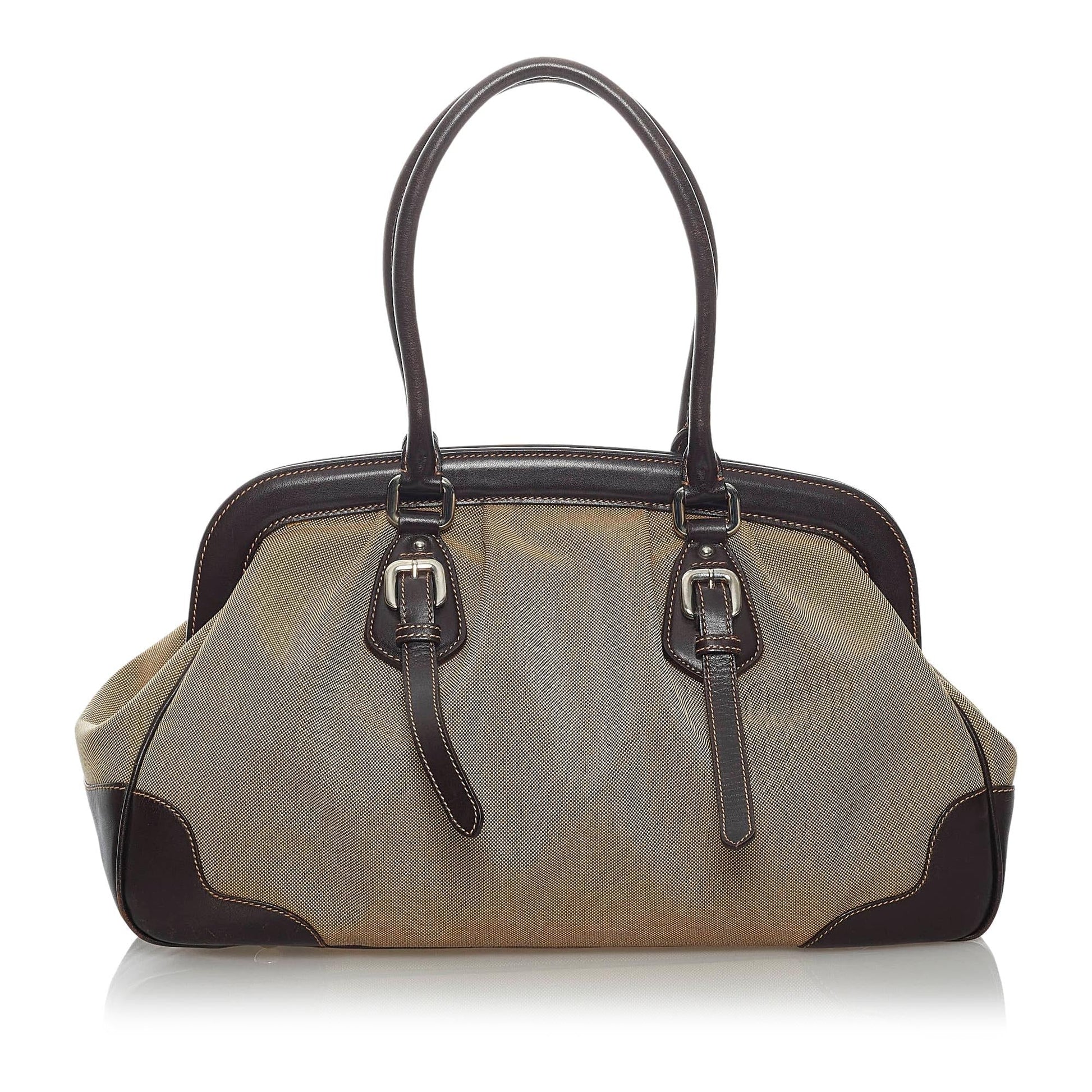 Prada Canapa Logo Frame Handbag (SHG-29755)