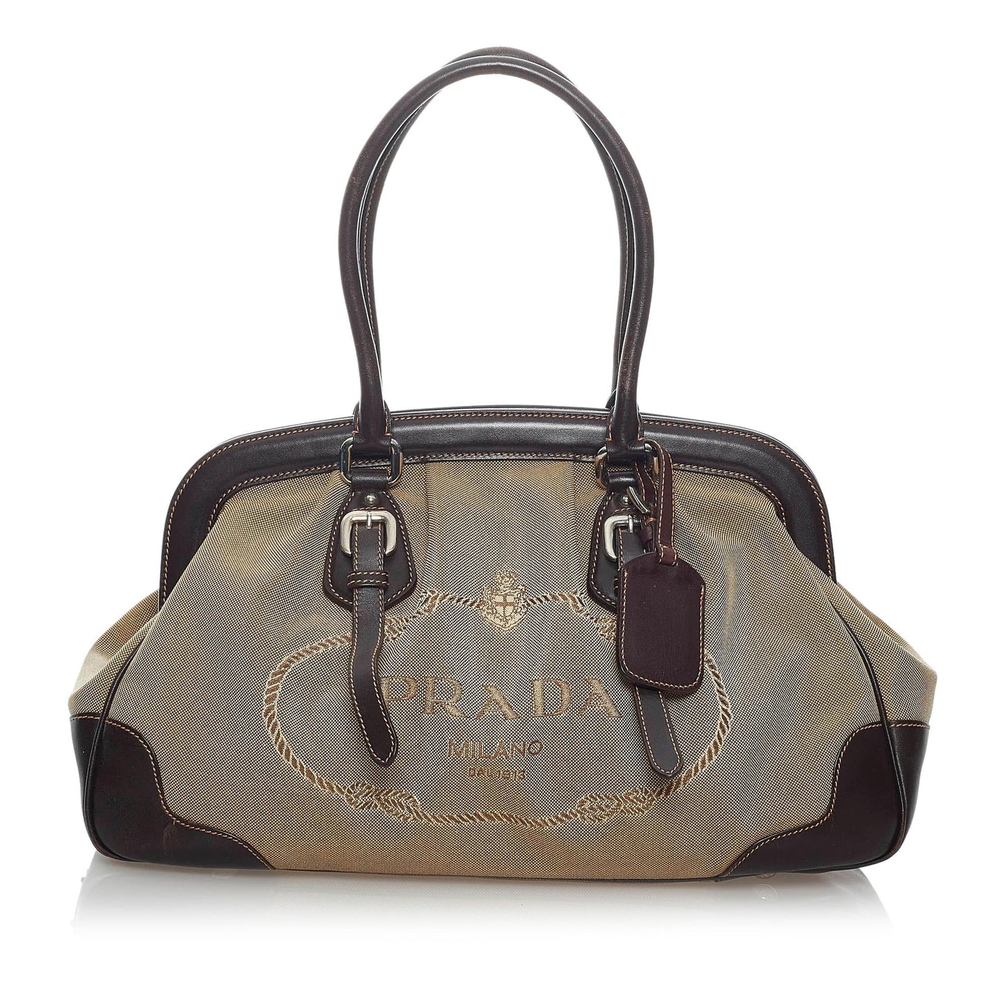 Prada Canapa Logo Frame Handbag (SHG-29755)