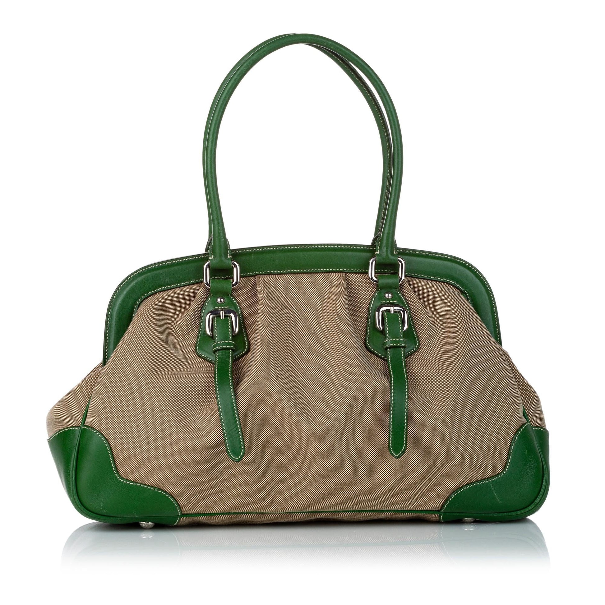 Prada Canapa Logo Frame Handbag (SHG-30994)