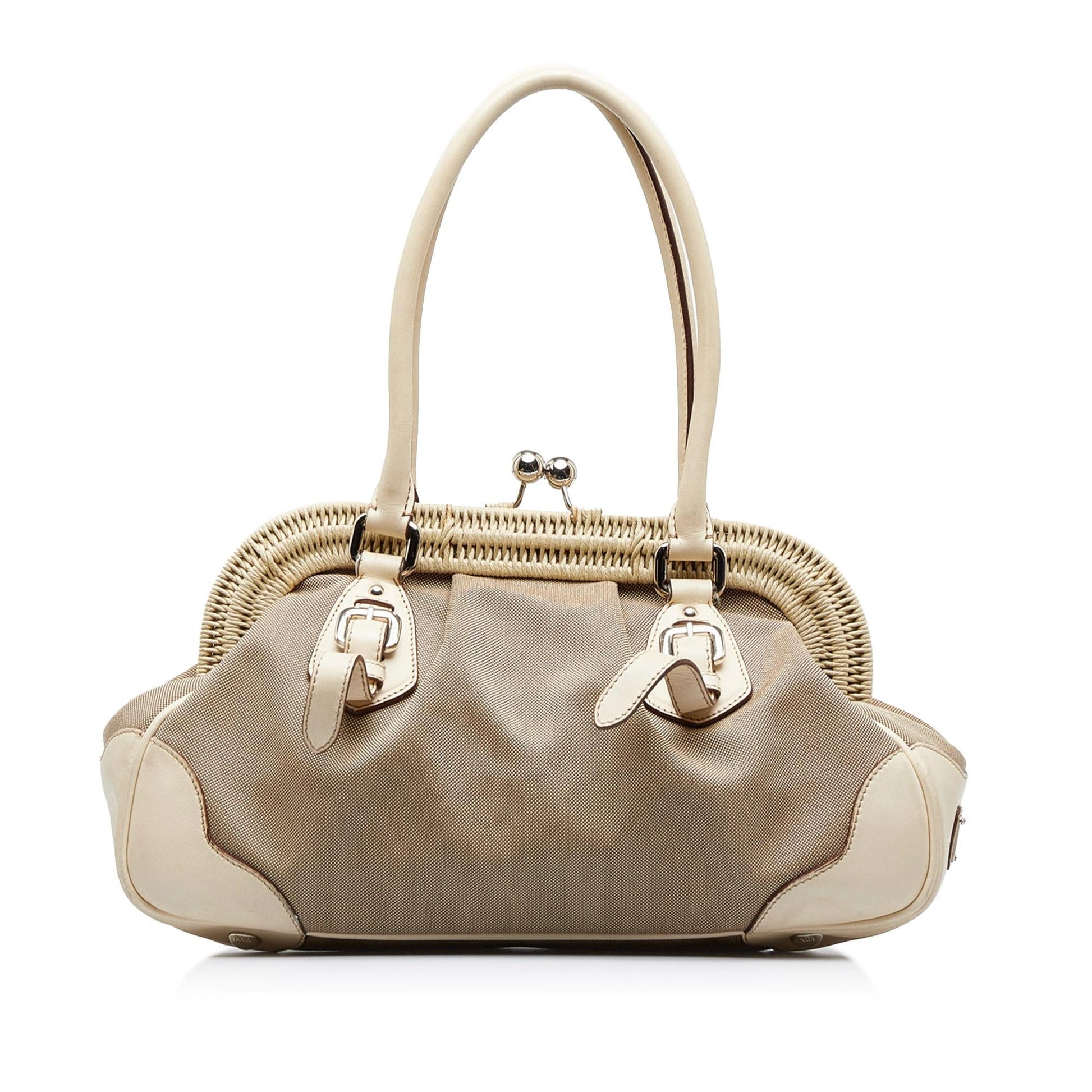 Prada Canapa Logo Frame Handbag (SHG-)
