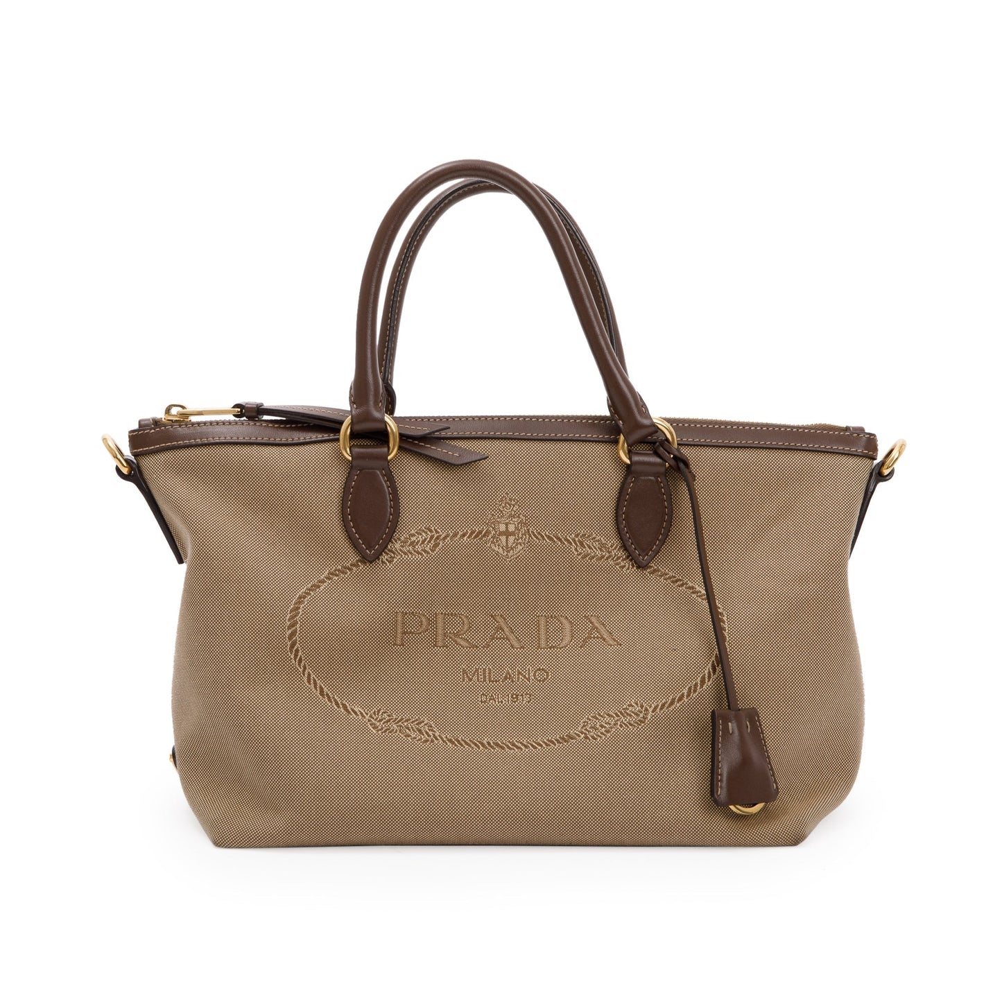 Prada Canapa Logo Jacquard Tote