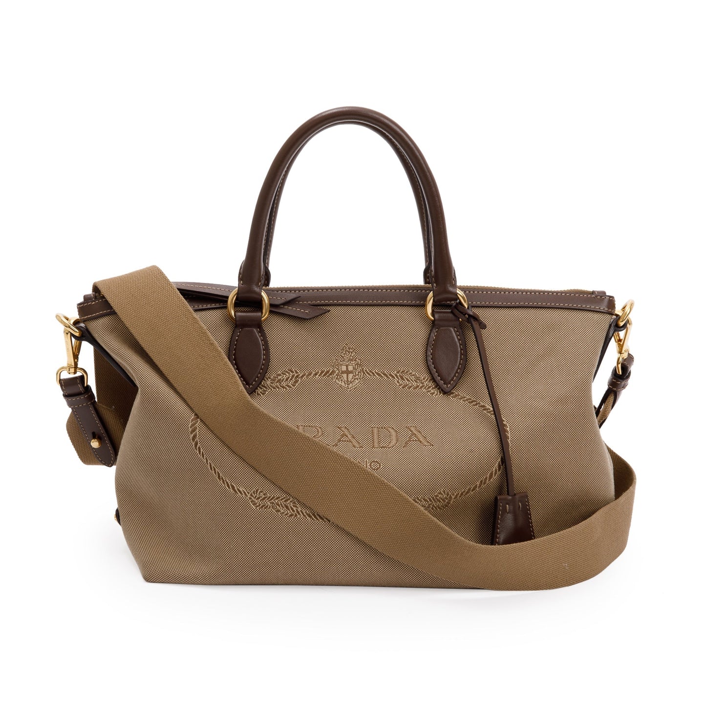 Prada Canapa Logo Jacquard Tote