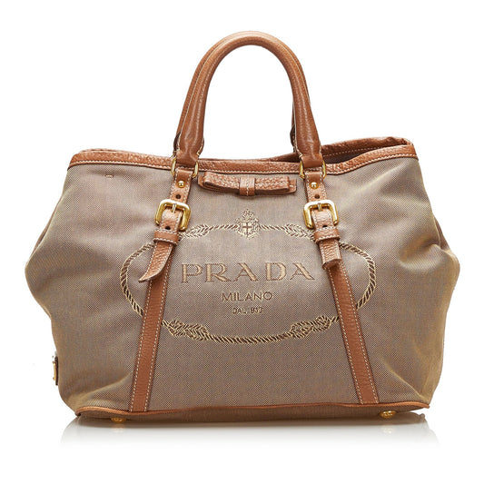 Prada Canapa Logo Satchel (SHG-35397)
