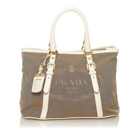 Prada Canapa Logo Satchel (SHG-35196)