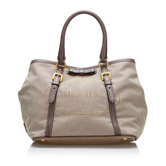 Prada Canapa Logo Satchel (SHG-CQEBmq)