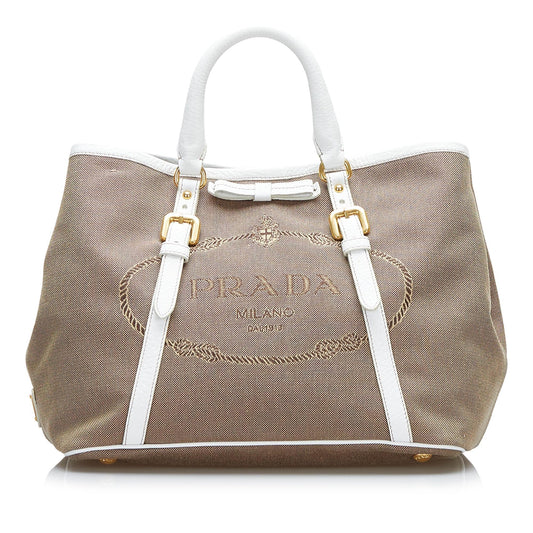 Prada Canapa Logo Satchel (SHG-R8aeDW)