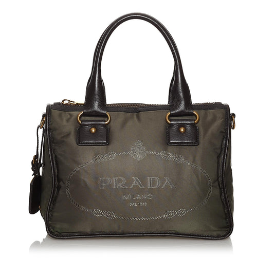 Prada Canapa Logo Tessuto Satchel (SHG-30180)