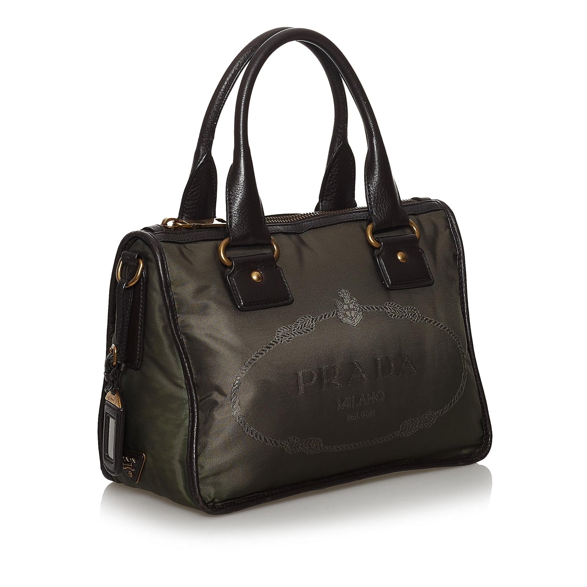 Prada Canapa Logo Tessuto Satchel (SHG-30180)