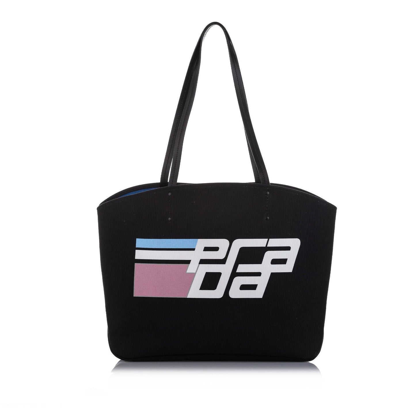 Prada Canapa Racing Logo Shopping Canvas Tote  