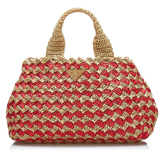 Prada Canapa Raffia Tote (SHG-NT0fM9)