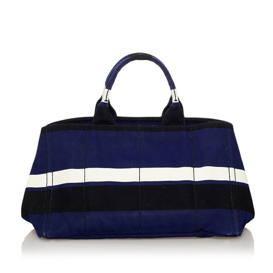 Prada Canapa Righe Canvas Handbag (SHG-37591)