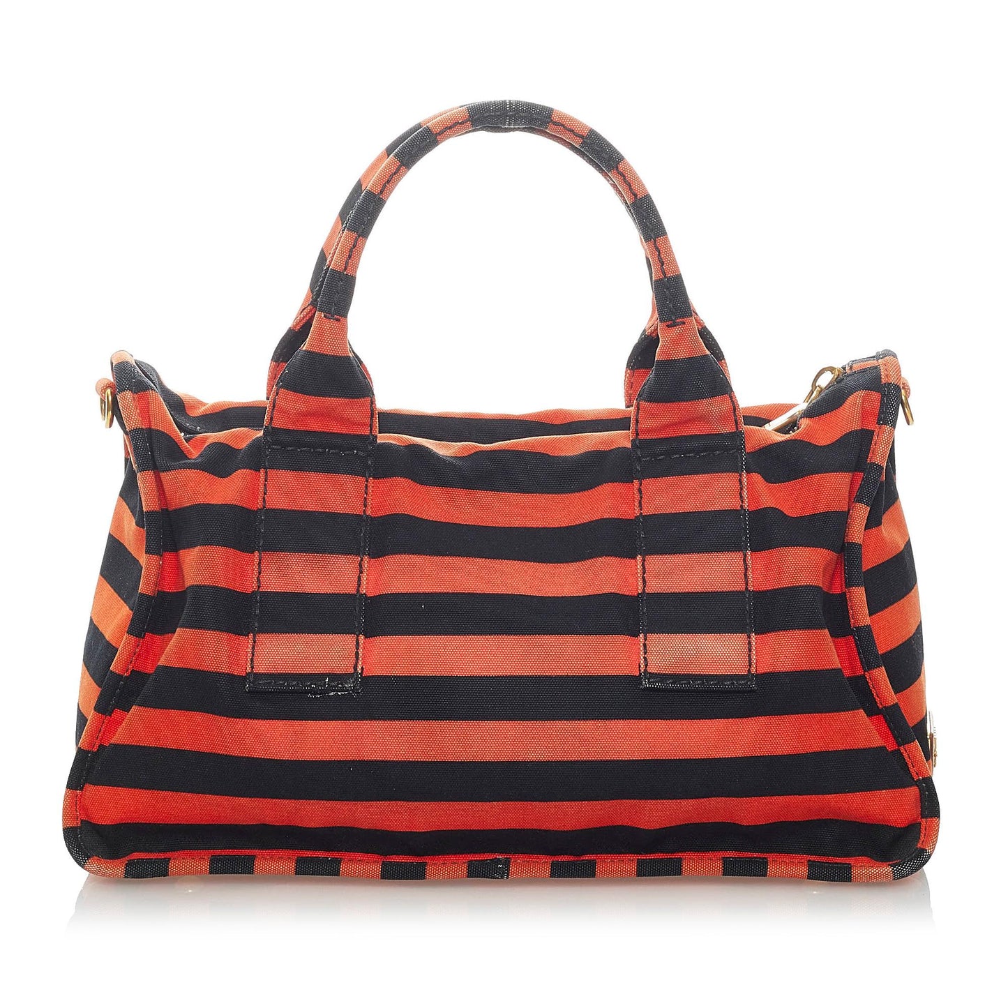 Prada Canapa Righe Canvas Satchel (SHG-0IK9a4)