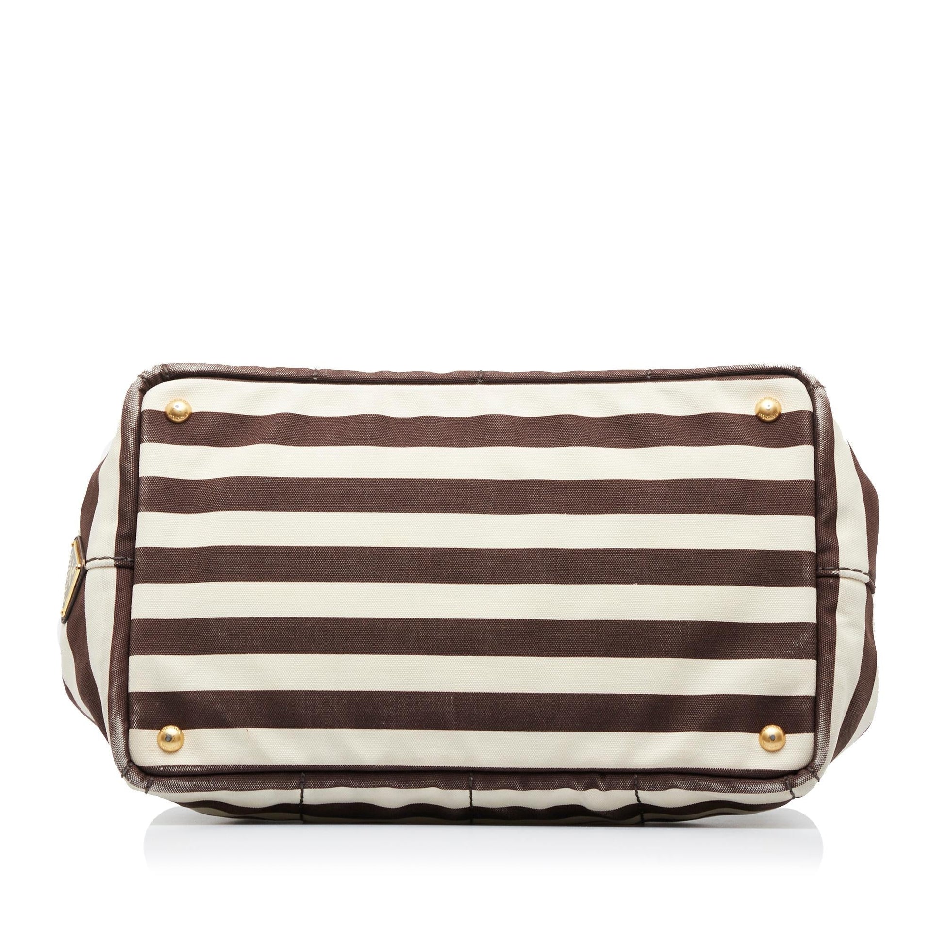 Prada Canapa Righe Satchel (SHG-)