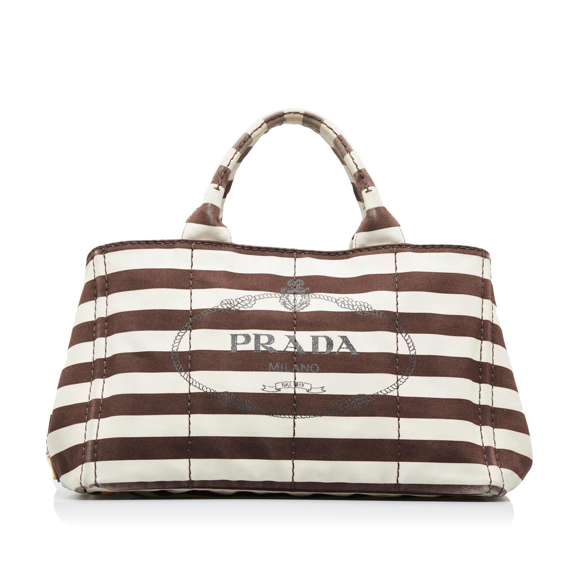 Prada Canapa Righe Satchel (SHG-)