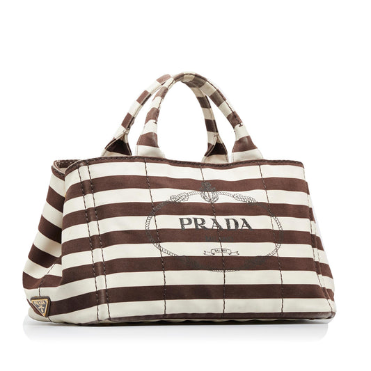 Prada Canapa Righe Satchel (SHG-)
