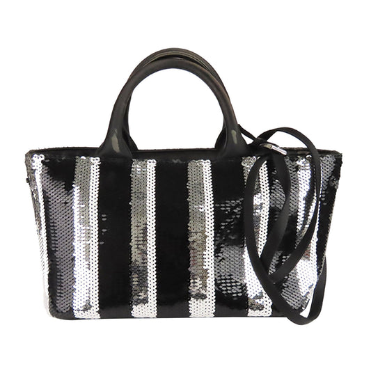 Prada Canapa Sequined Satchel (SHG-22063)