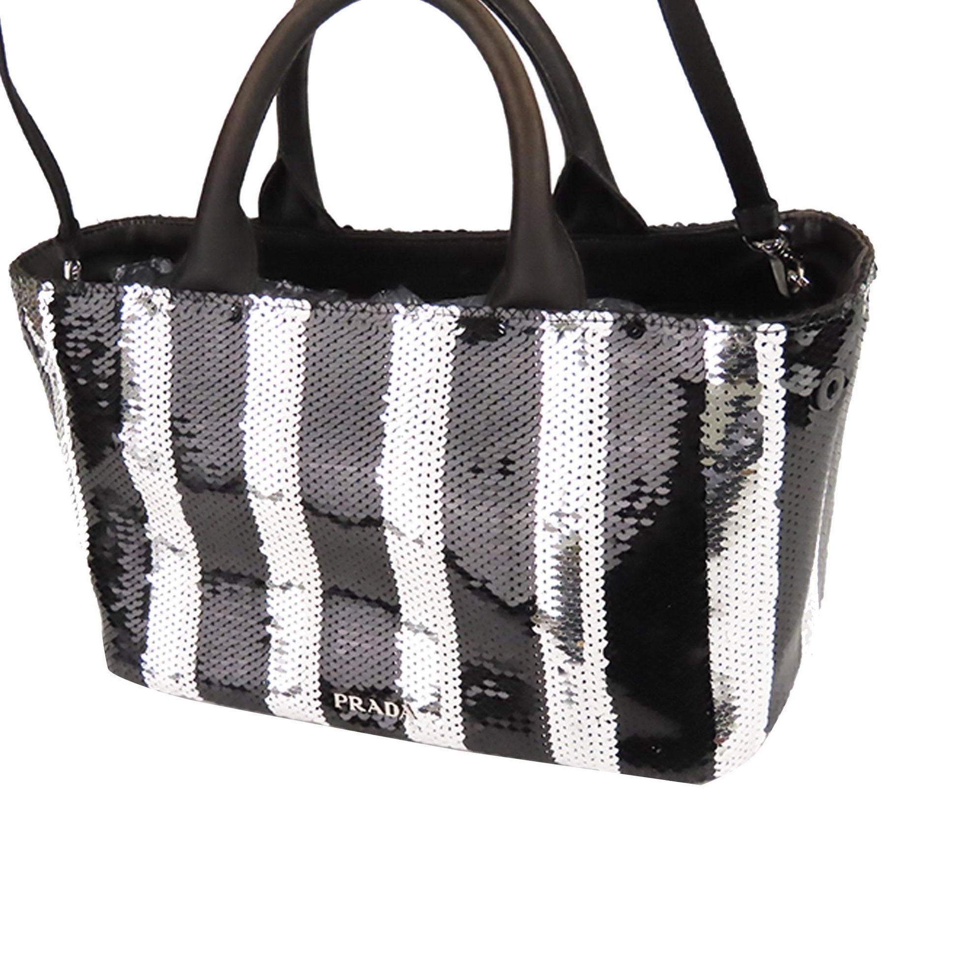 Prada Canapa Sequined Satchel (SHG-22063)