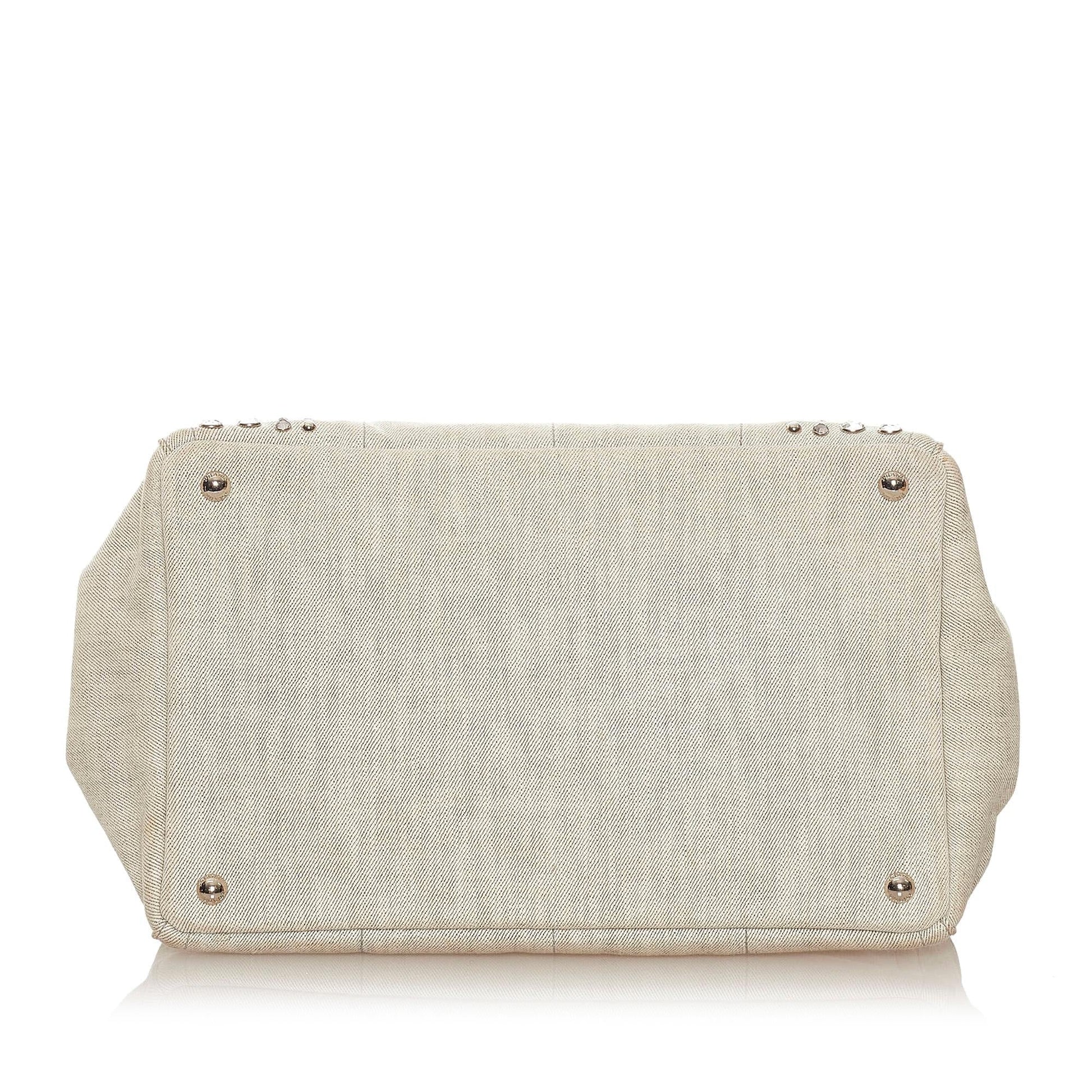 Prada Canapa Studded Canvas Satchel (SHG-28075)
