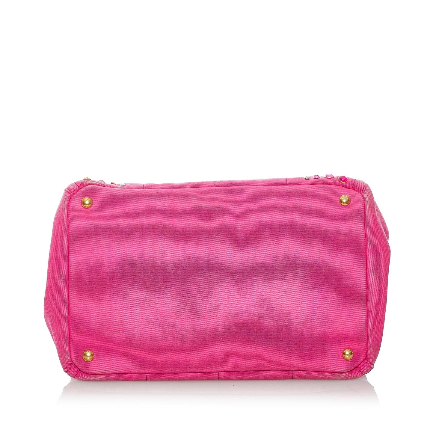 Prada Canapa Studded Canvas Satchel (SHG-30405)