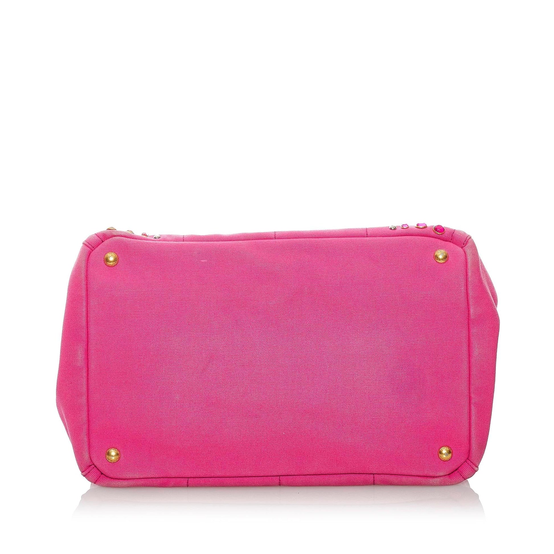 Prada Canapa Studded Canvas Satchel (SHG-30405)