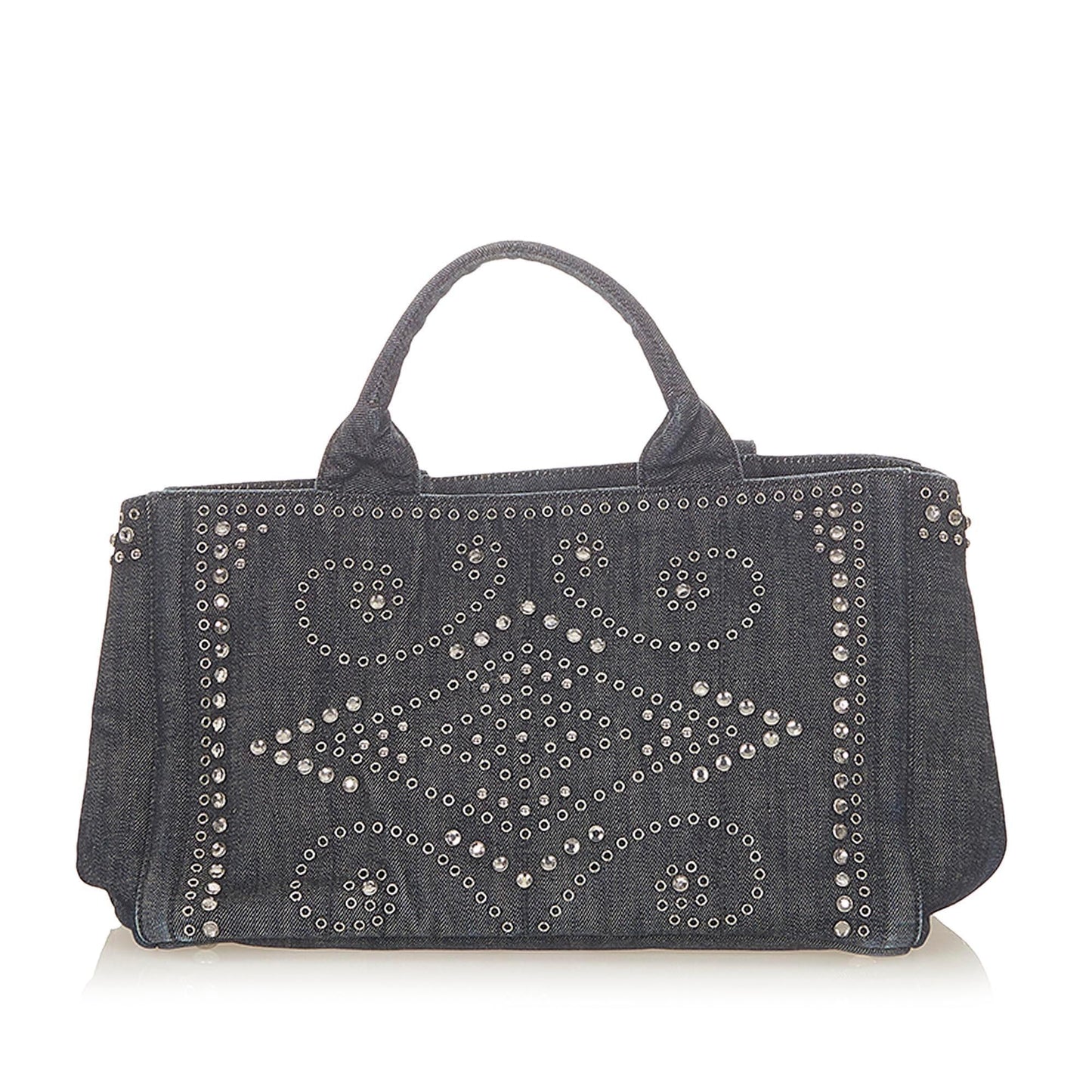 Prada Canapa Studded Tote Bag  