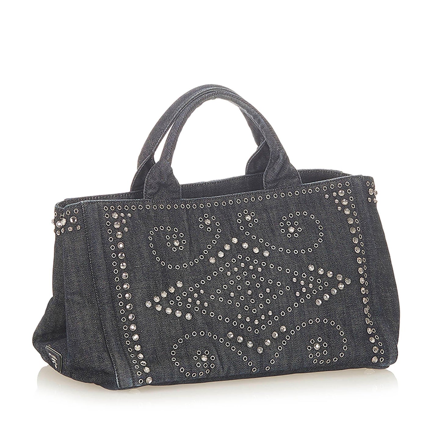 Prada Canapa Studded Tote Bag  