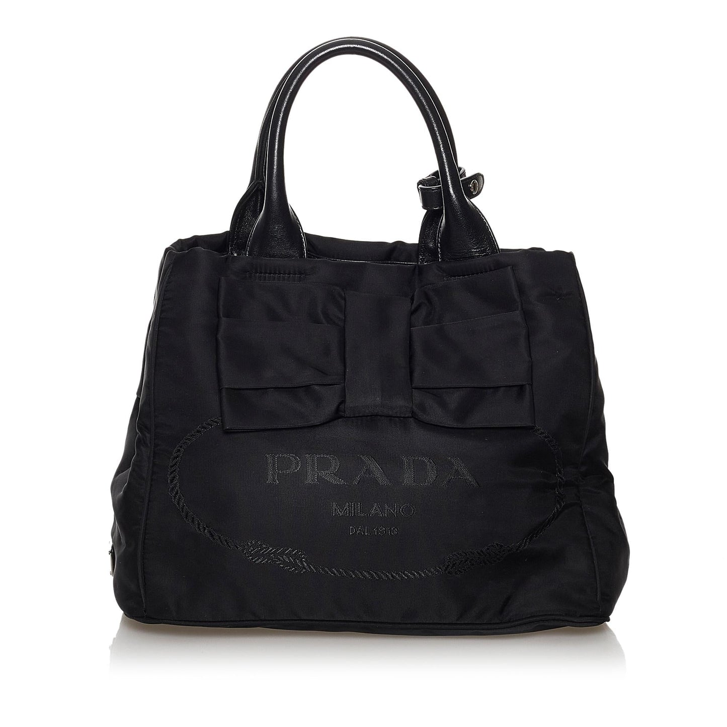 Prada Canapa Tessuto Bow Satchel (SHG-29978)