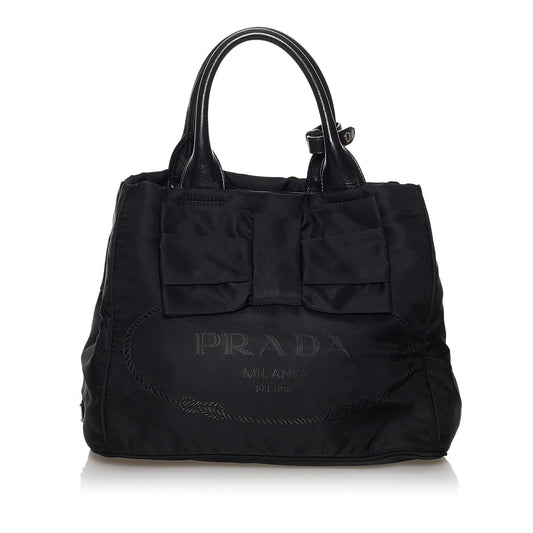Prada Canapa Tessuto Bow Satchel (SHG-29978)