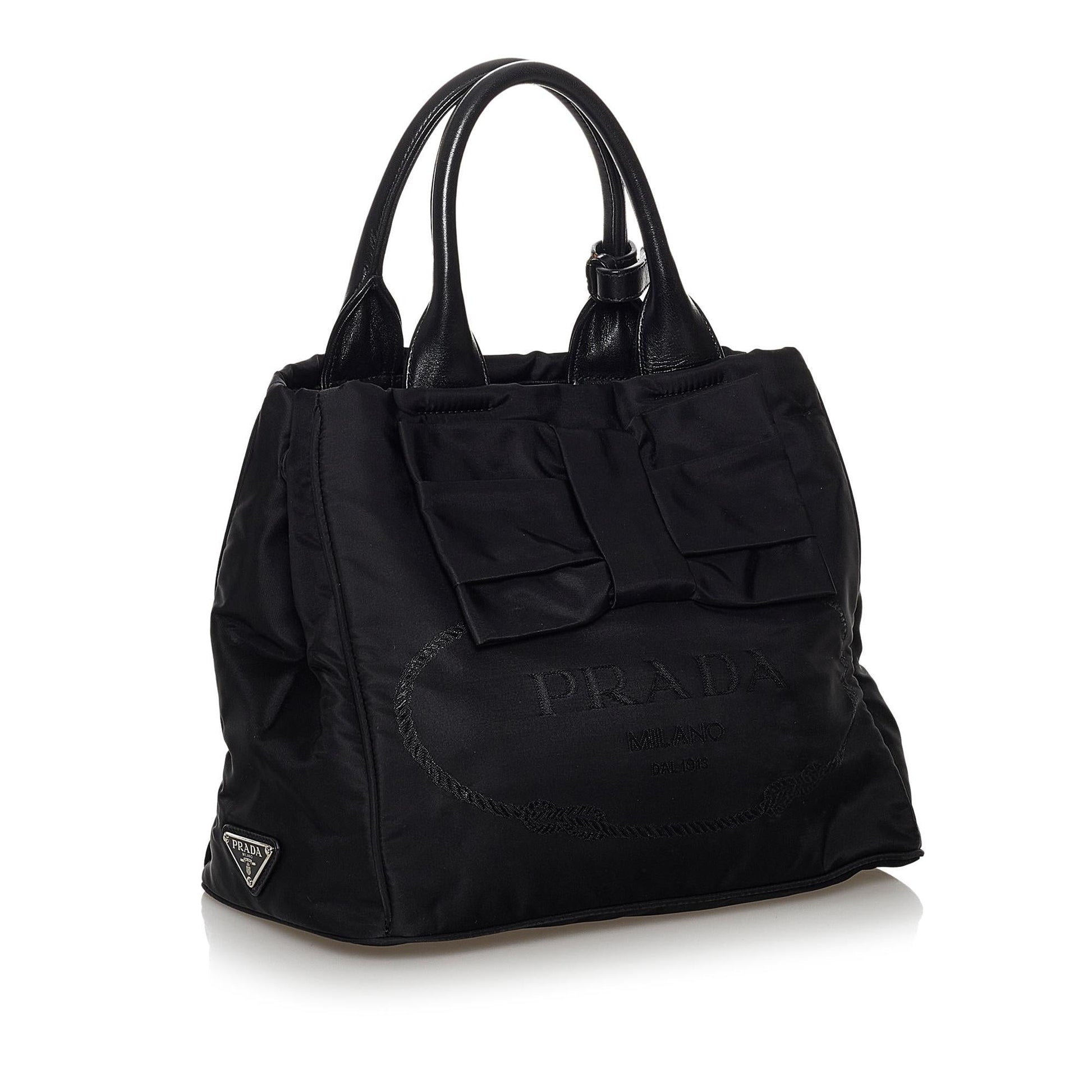 Prada Canapa Tessuto Bow Satchel (SHG-29978)