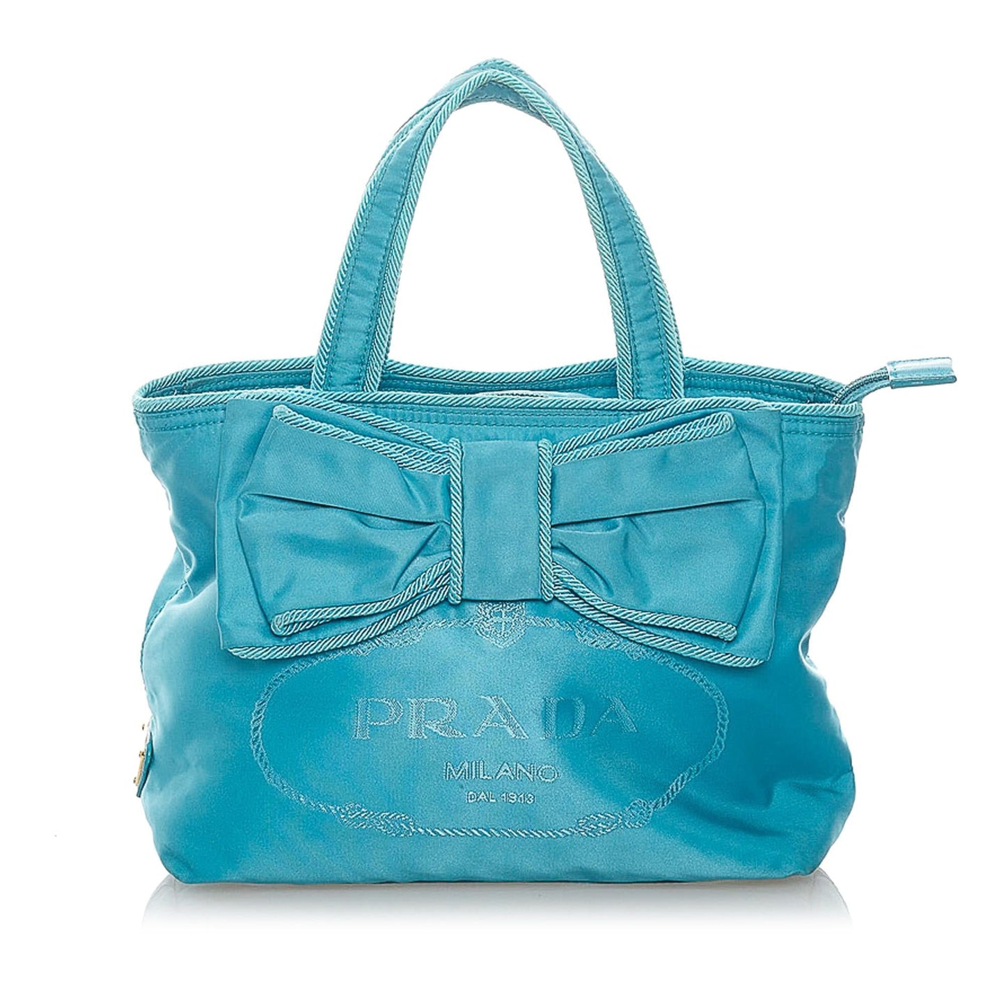 Prada Canapa Tessuto Bow Satchel (SHG-37311)