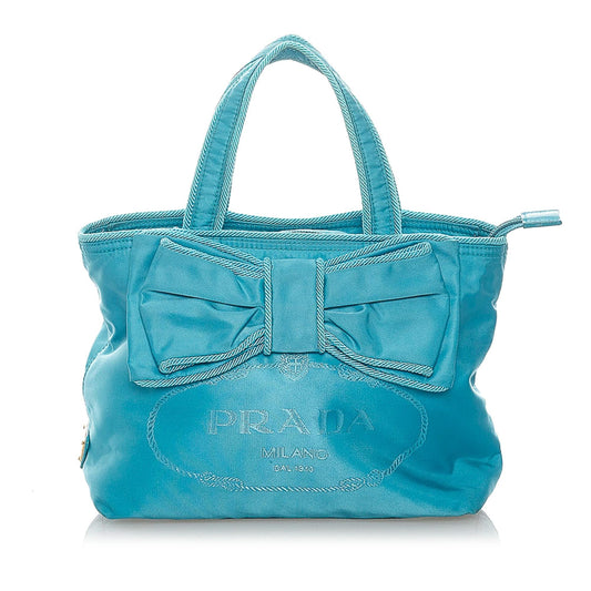 Prada Canapa Tessuto Bow Satchel (SHG-37311)