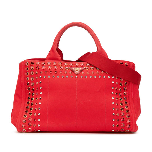 Prada Canvas Canapa Bijoux Satchel