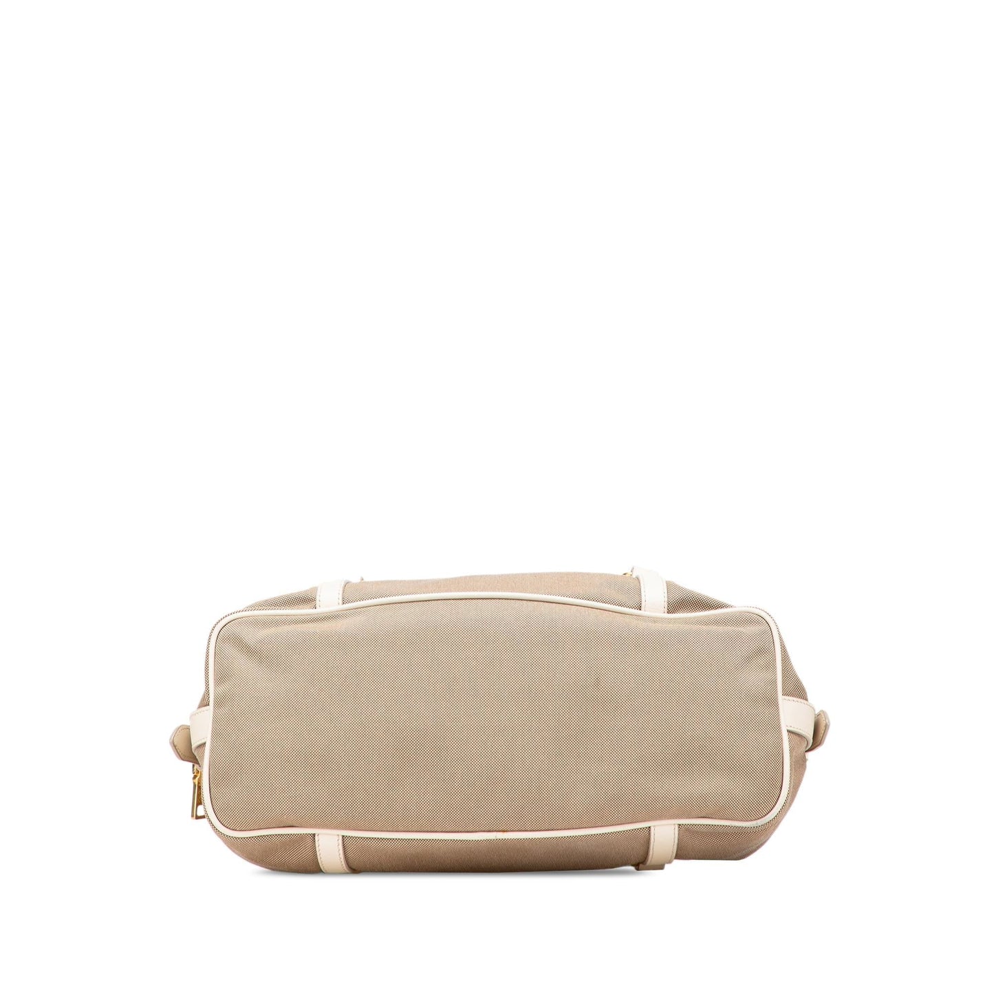 Prada Canvas Canapa Logo Shoulder Bag