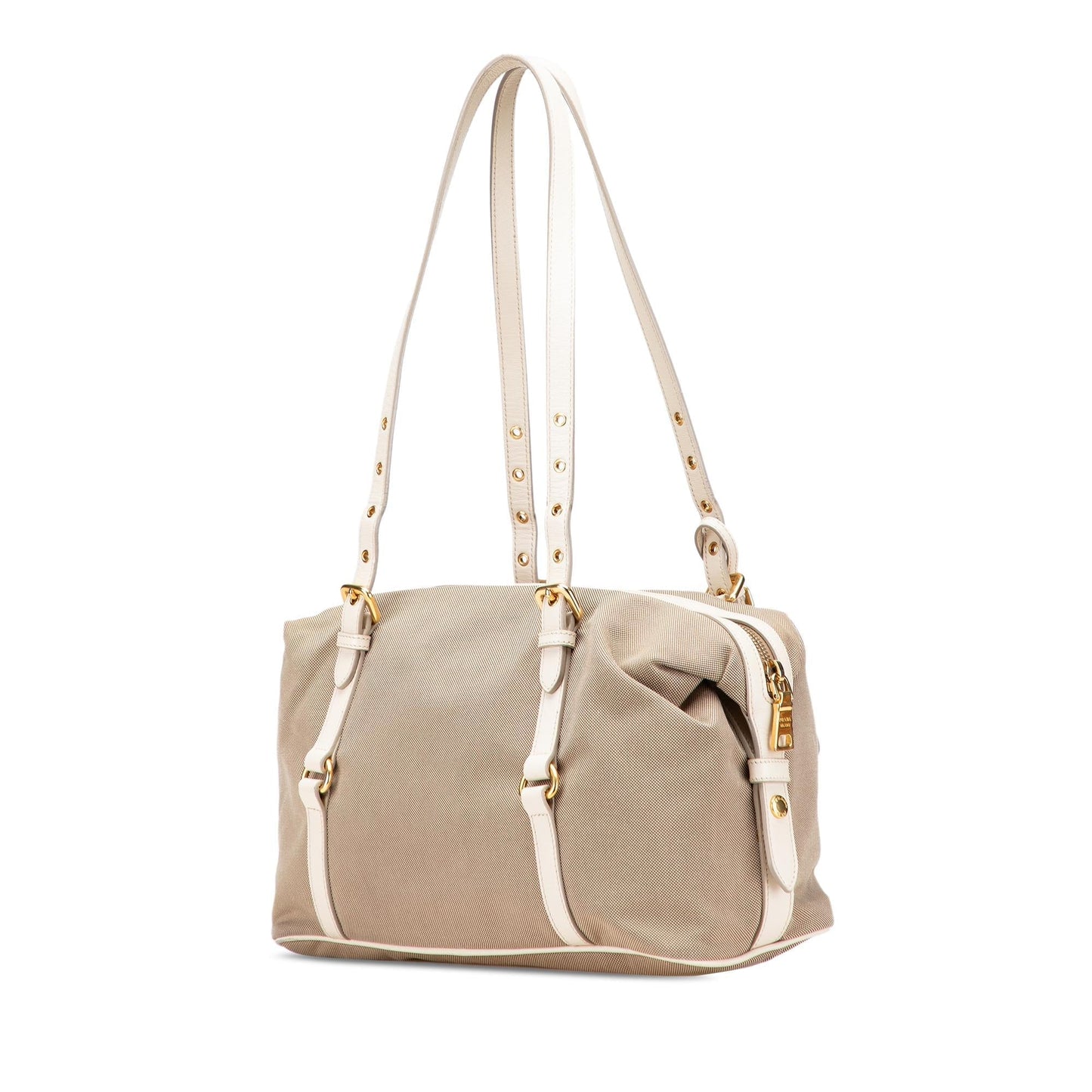 Prada Canvas Canapa Logo Shoulder Bag