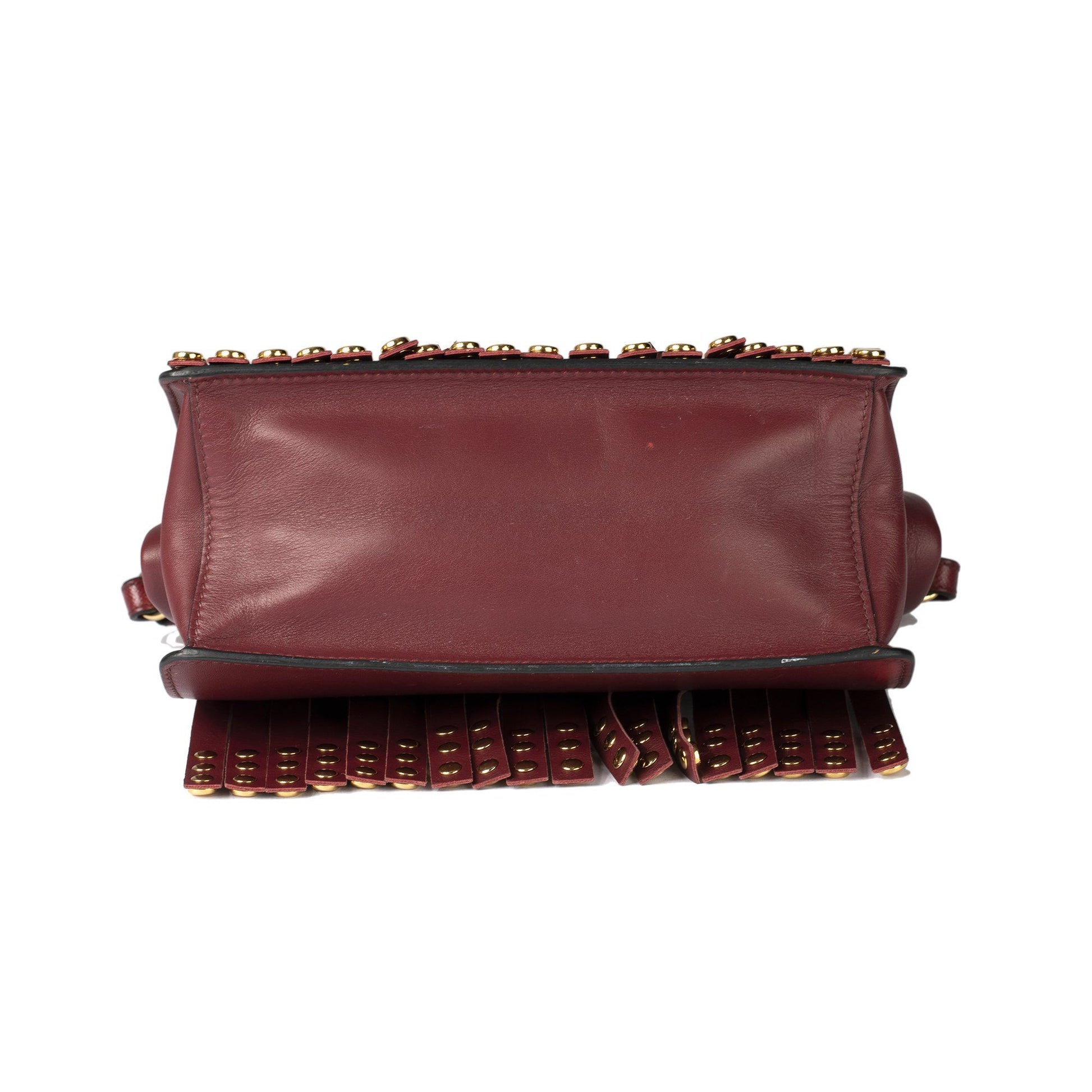 Prada Cerise Saffiano Lux Studded Idol Shoulder Bag