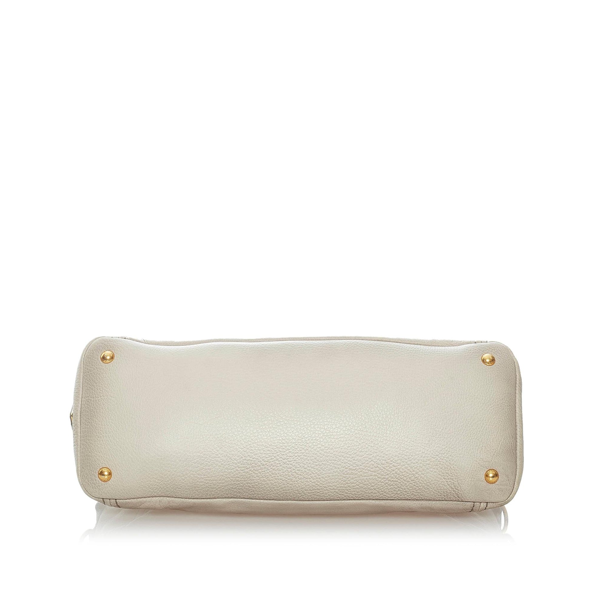 Prada Cervo Antik Frame Leather Satchel (SHG-32425)