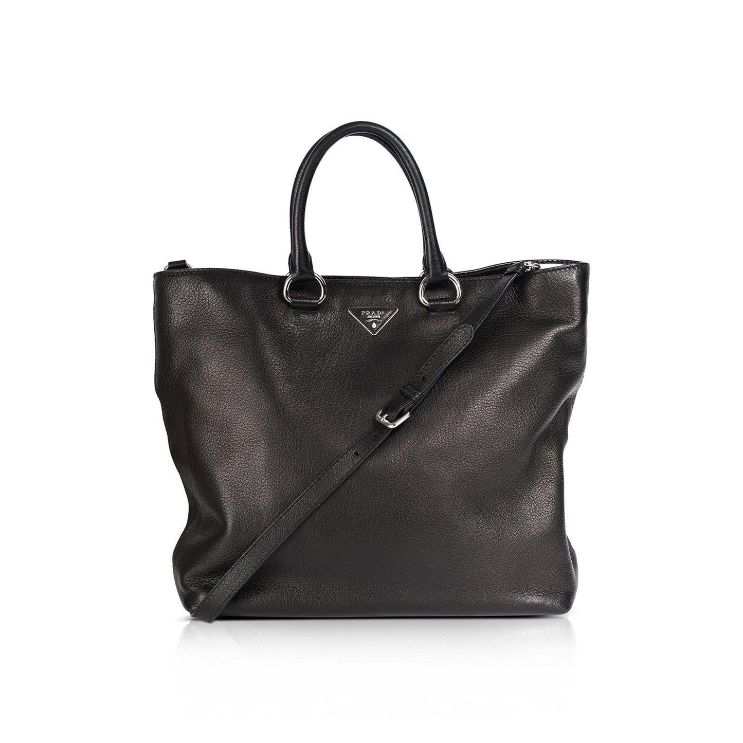 Prada Cervo Leather Shopping Tote
