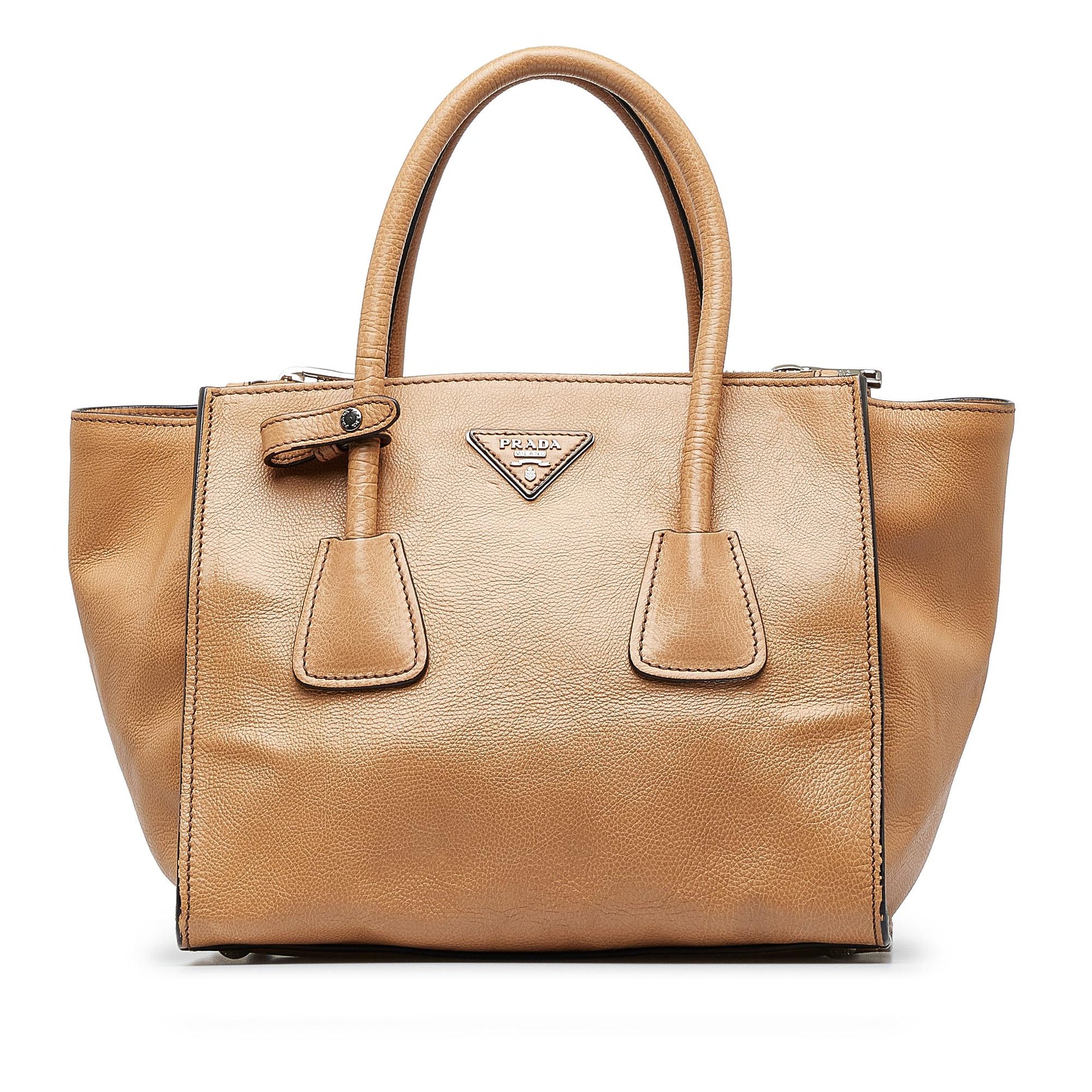 Prada City Calf Double Zip Tote  