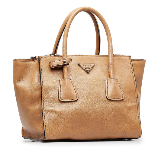 Prada City Calf Double Zip Tote  