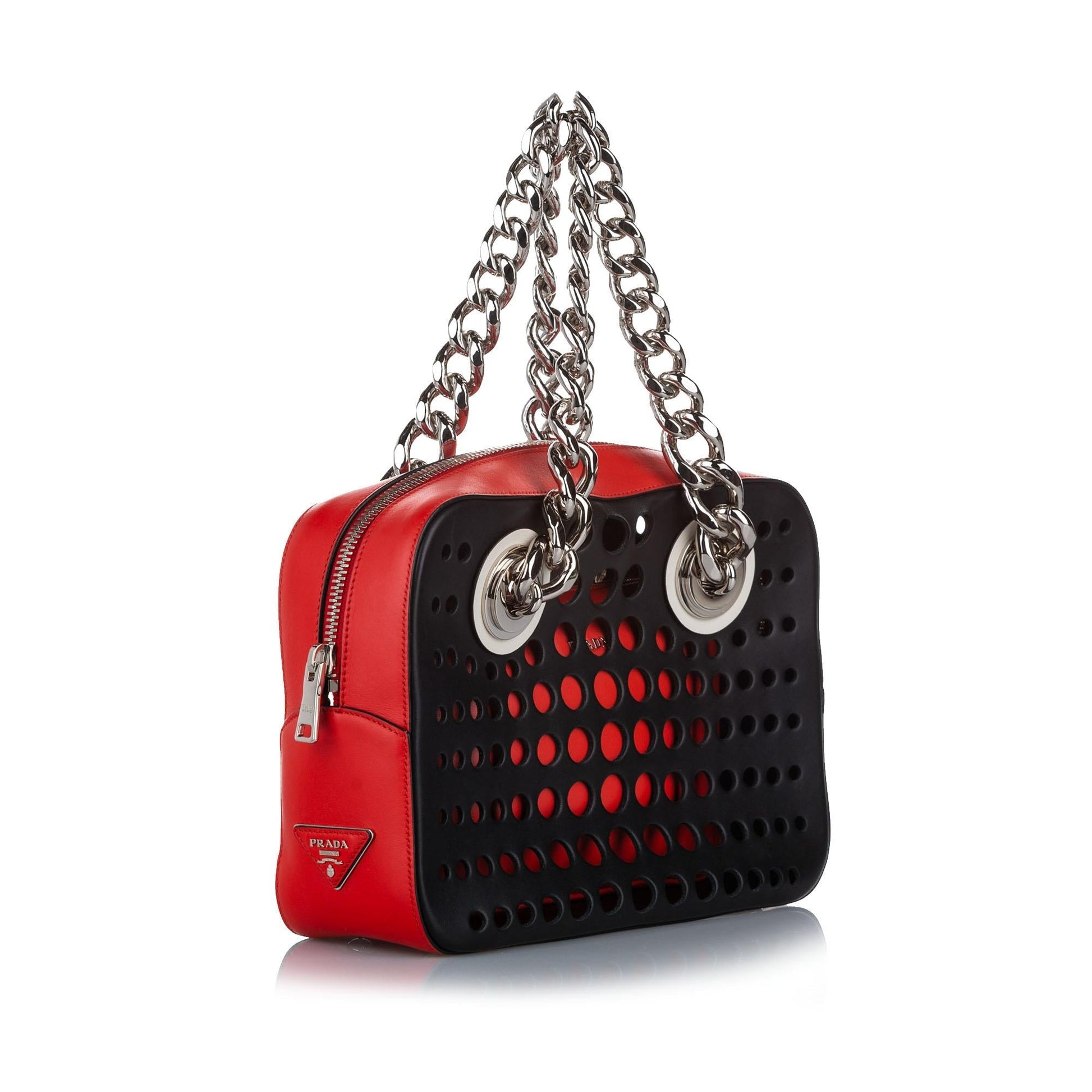 Prada City Fori Perforated Handbag (SHG-27412)