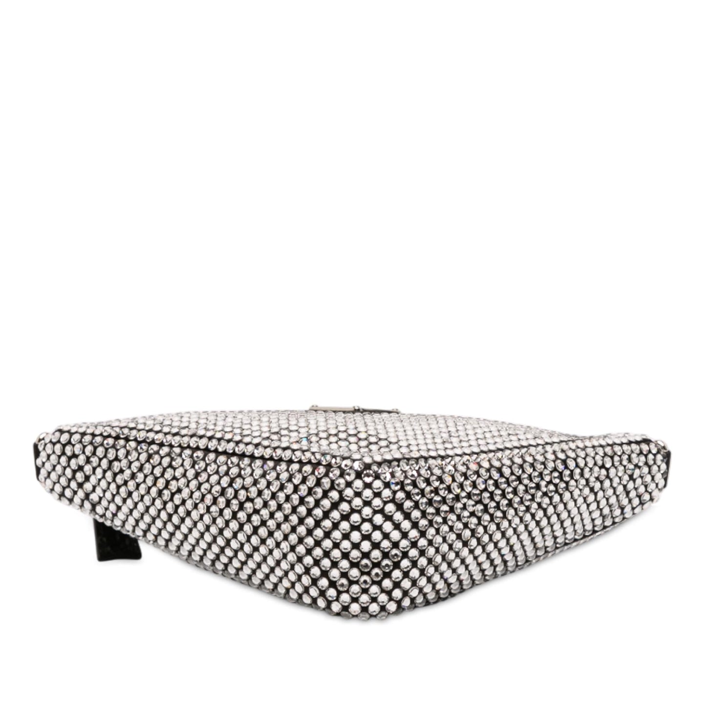 Prada Crystal Embellished Satin Triangle Pouch