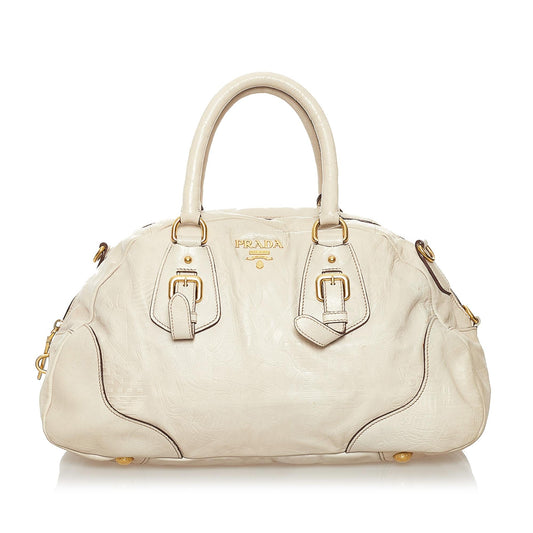 Prada Embossed Leather Satchel (SHG-33277)