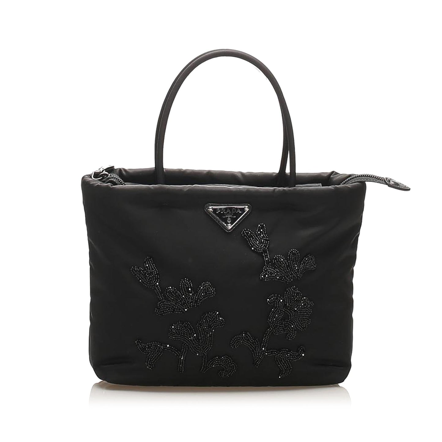 Prada Embroidered Tessuto Tote Bag  