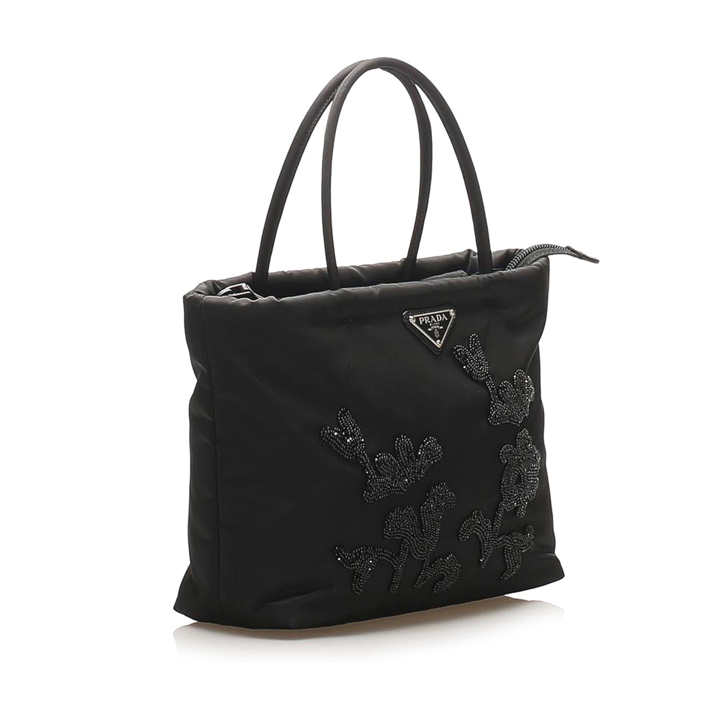 Prada Embroidered Tessuto Tote Bag  