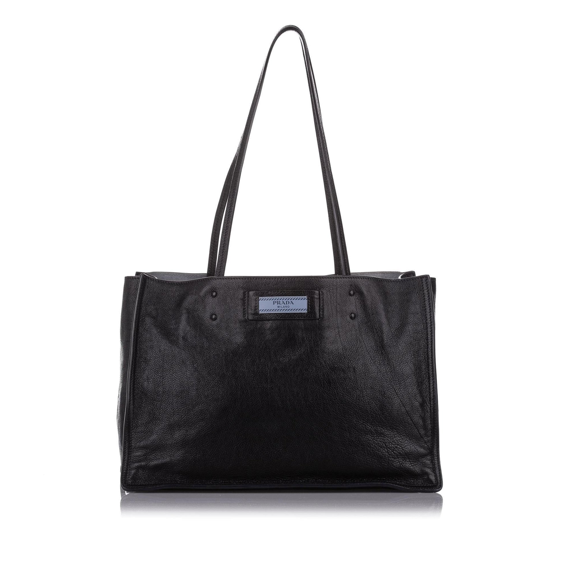 Prada Etiquette Leather Tote Bag  