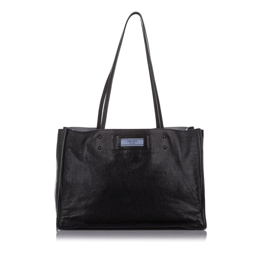 Prada Etiquette Leather Tote Bag (SHG-32338)