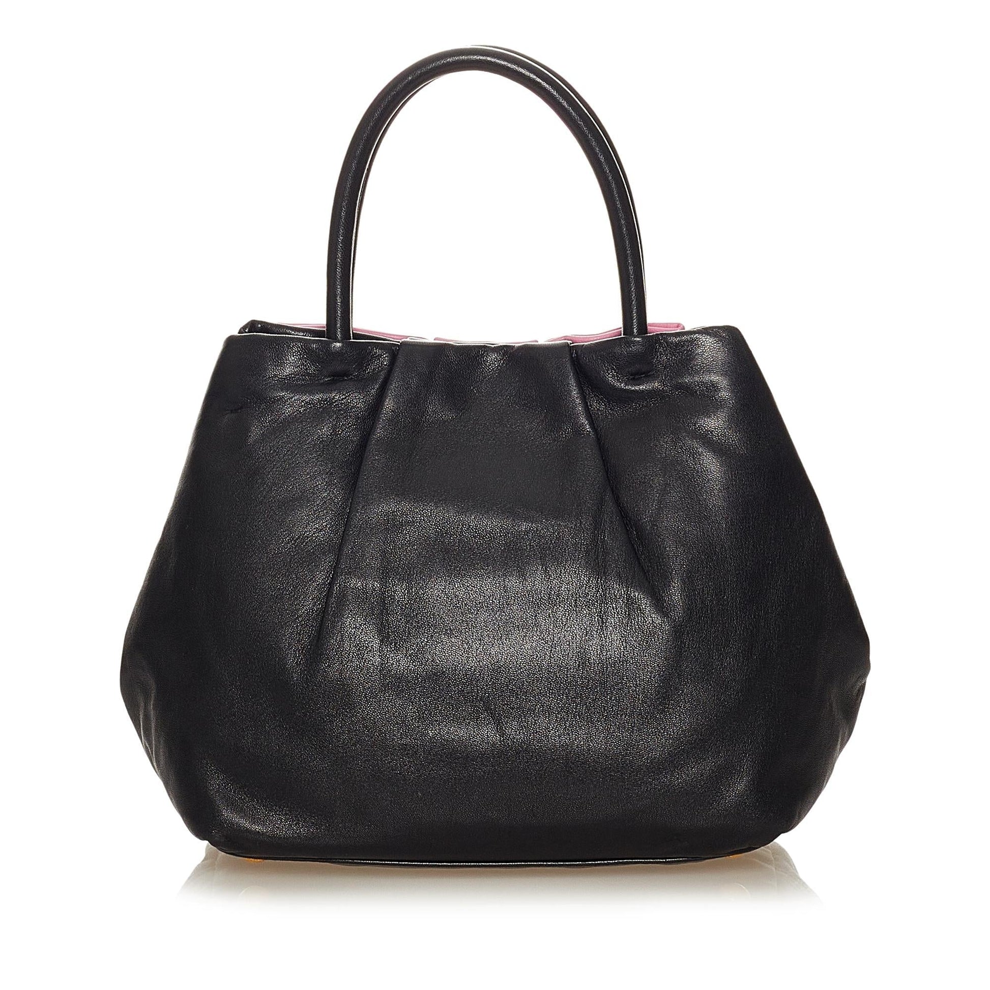 Prada Fiocco Bow Leather Satchel (SHG-27308)