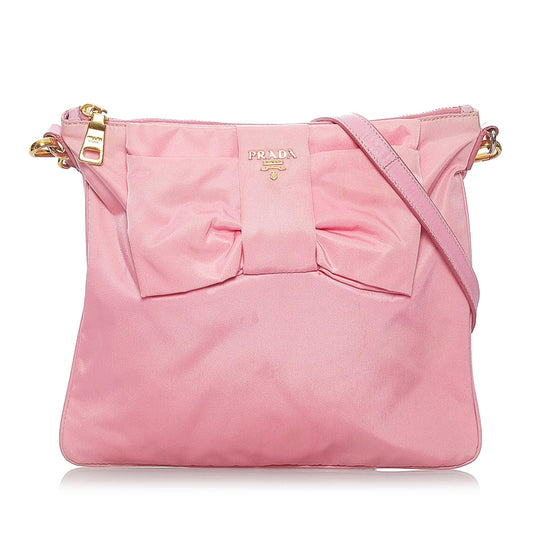 Prada Fiocco Bow Tessuto Crossbody Bag (SHG-29474)
