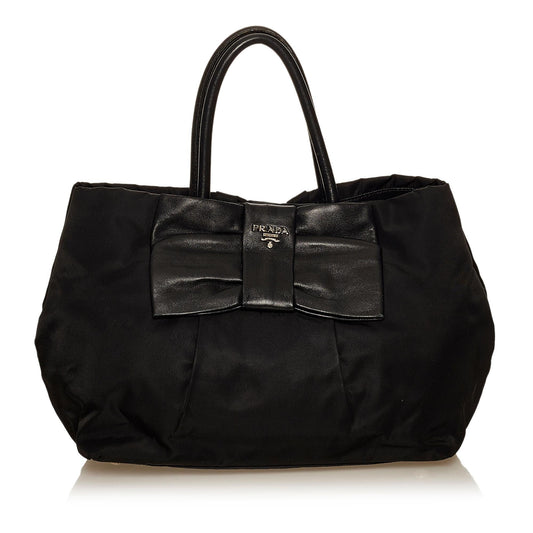 Prada Fiocco Bow Tessuto Handbag (SHG-29509)
