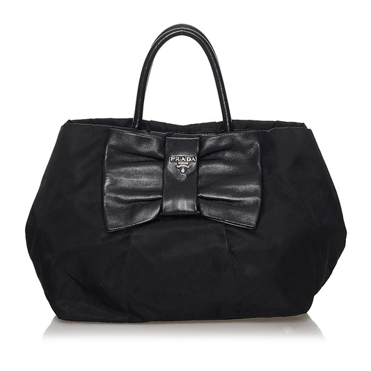 Prada Fiocco Bow Tessuto Handbag (SHG-30258)